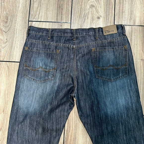 Wrangler Men’s Jeans 40x31 Slim Straight Faded Denim Dark Wash High Rise 38x30 - Picture 5 of 15